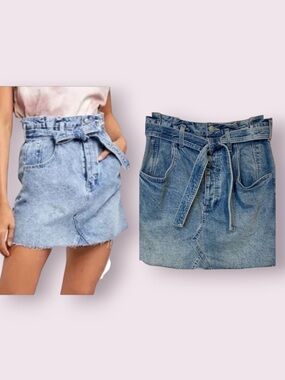 Free People We The Free East of Eden Denim Mini Skirt Indigo Blue Size 30